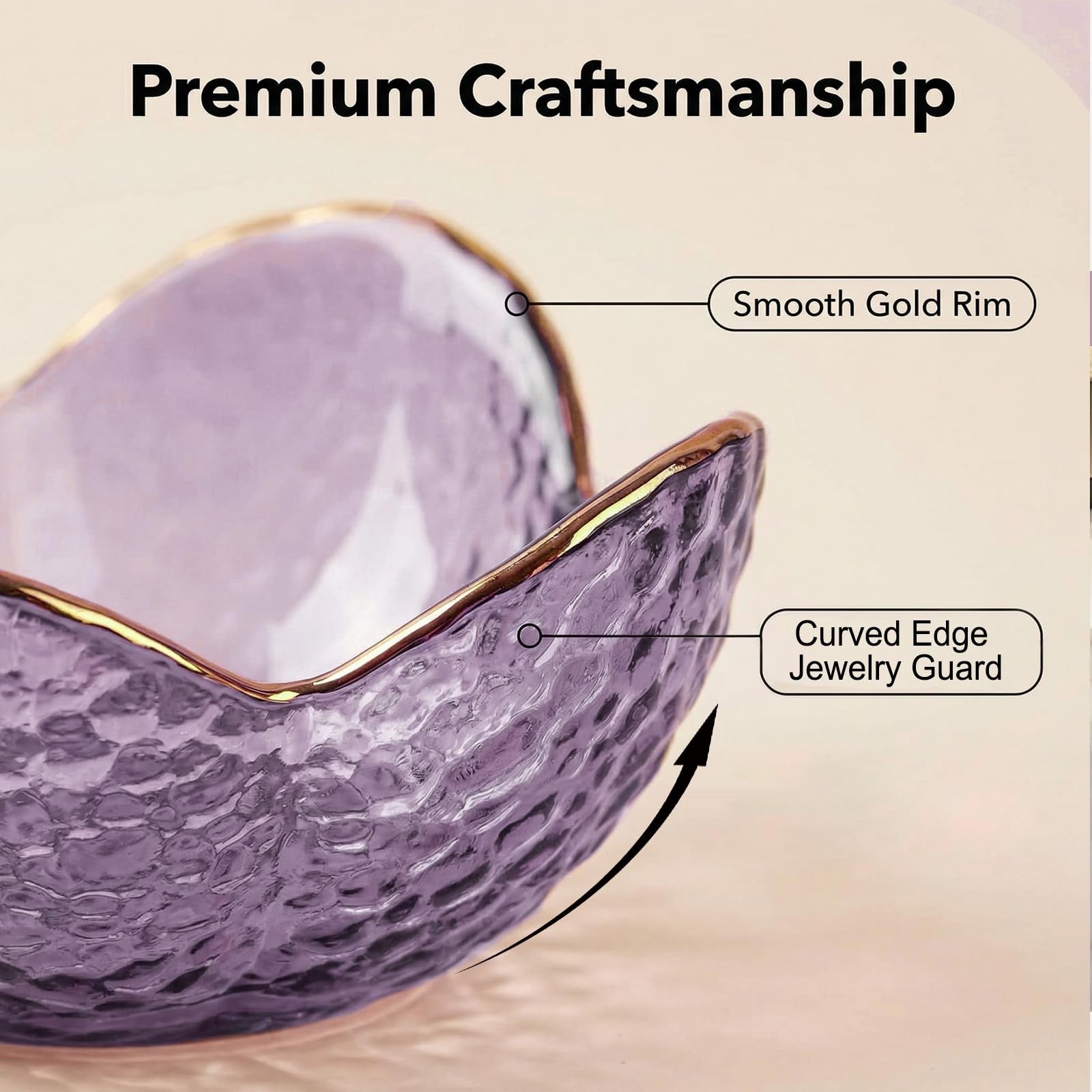 Flower Jewelry Dish Glass Ring Holder Vanity Organizer Tray Bedroom - Bathroom