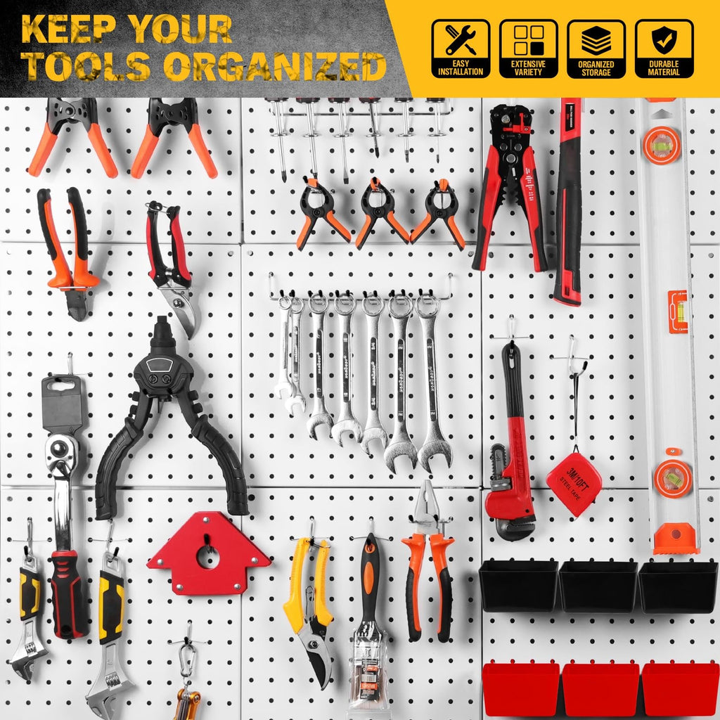 297-Piece Pegboard Organizer Kit for Garage, Workshop & Craft Room