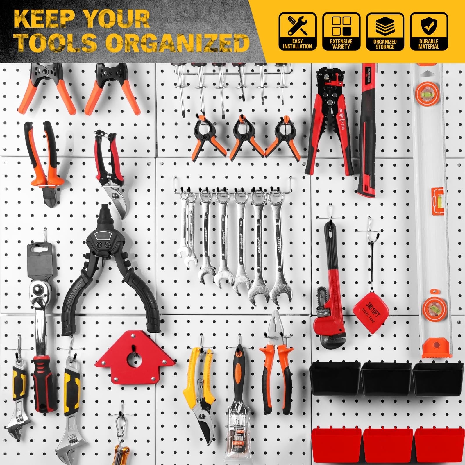 297-Piece Pegboard Organizer Kit for Garage, Workshop & Craft Room