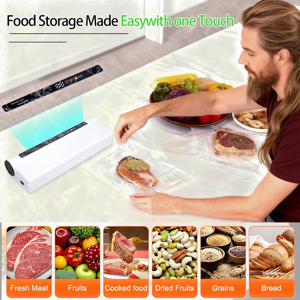 Food Vacuum Sealer Machine ,Dry/Wet Modes,75KPA Strong Suction Compact Household