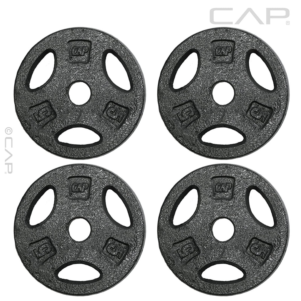 CAP Barbell Standard 1-Inch Grip Weight Plates 5 lbs BLACK, Pack (x4)