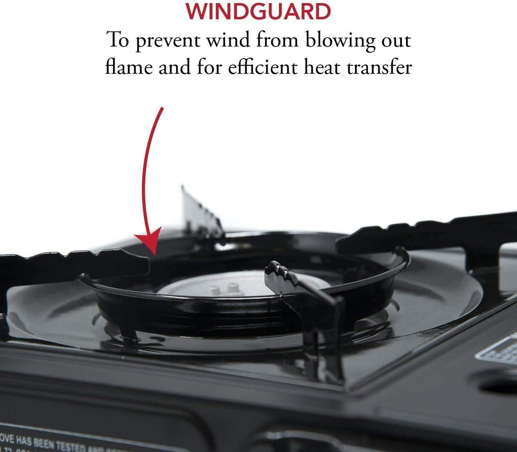 Gas One Portable Butane Camping Stove with Case Automatic Ignition, Precise Heat