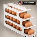 24-Egg Auto Rolling Egg Holder for Fridge 4-Tier Slim Refrigerator Organizer