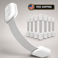 SKYLA HOMES Baby Safety Cabinet Locks 8 Pack 3M Adhesive No Drill White Latch