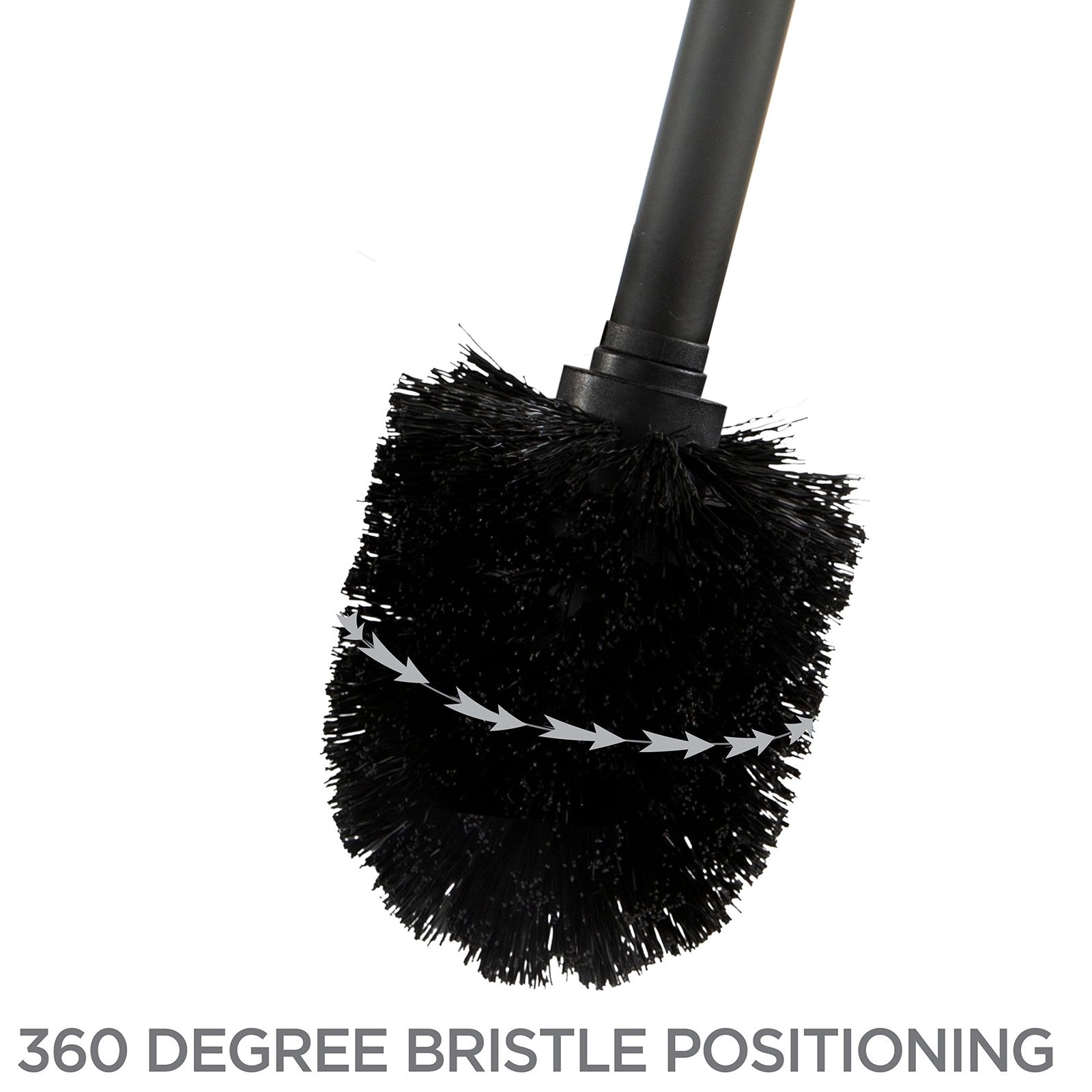 Bath Bliss Toilet Brush and Holder - Self Closing Lid 360 Degree Brush Head Bath