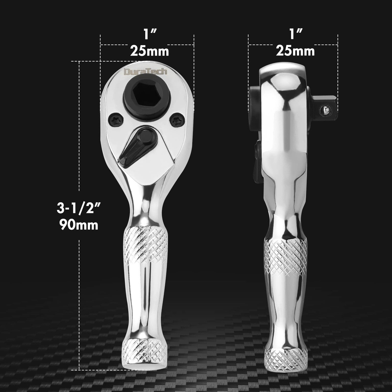 DURATECH-1/4" Stubby Ratchet Wrench 72-Tooth Mini Socket & Bit Driver Hand Tool