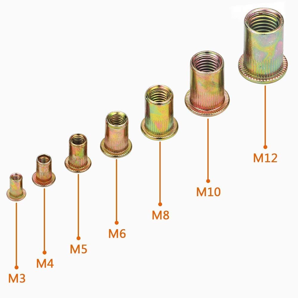 Rivet Nut Assortment Kit 175pcs Metric M3–M12 Threaded Inserts Set