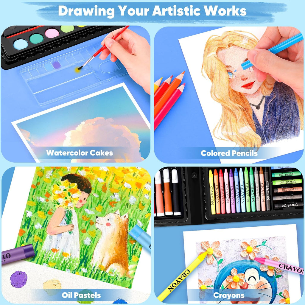 149 Piece Art Set Drawing Kit Painting Supplies w Case Coloring Book