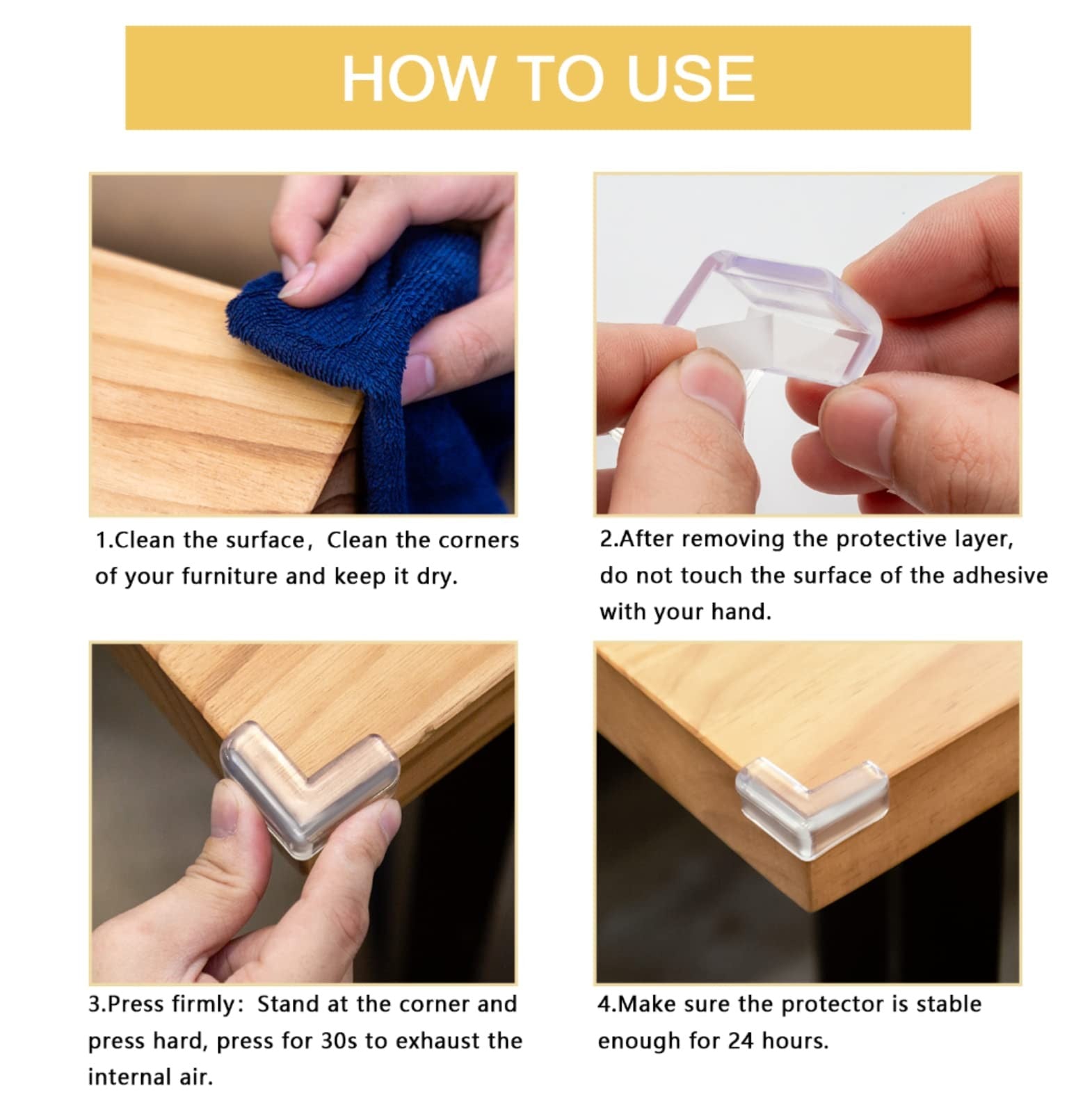 8 pack Corner Protector for Baby Clear Corner Protectors  Furniture Corner Guard