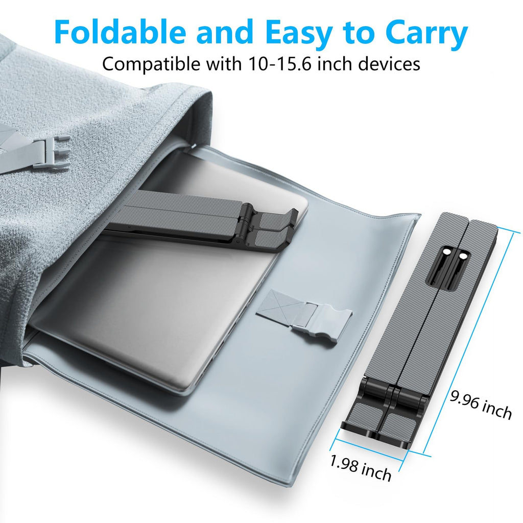 Adjustable Laptop Stand, Portable Laptop Riser for Desk, Abs+ Silicone, Foldable