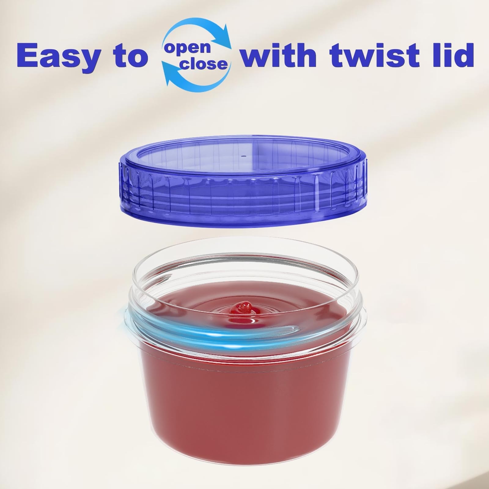 SGKSUN 2oz Sauce Containers 12 Pack Leak Proof Dressing Cups Meal Prep Lids