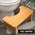 AZEN Toilet Stool Squat Adult, Wood Poop Stool for Bathroom Adults 7 Inch Height