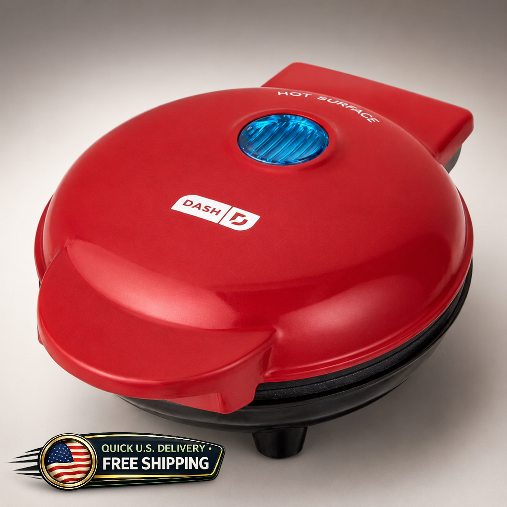 DASH Mini Maker Grill 4in Nonstick Panini Press Burger Sandwich Maker Red