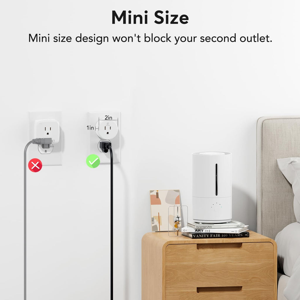 EIGHTREE WiFi Smart Plug 4-Pack 2.4GHz Alexa Google Timer Remote Outlet