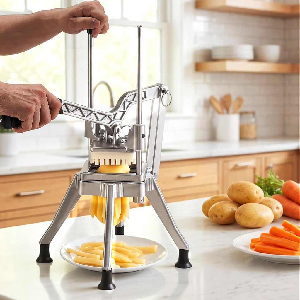 VEVOR French Fry Cutter Vegetable Chopper 4 Blades 1/4 3/8 1/2 Apple Corer