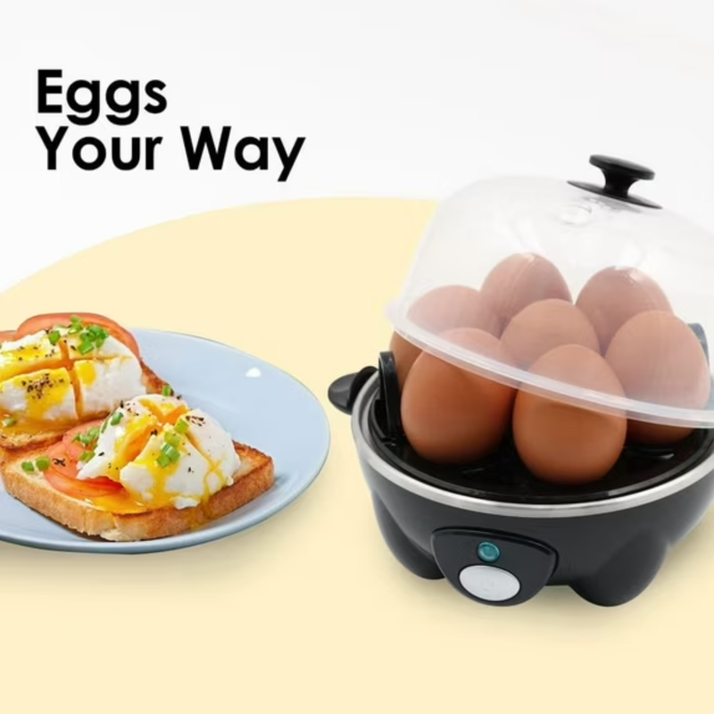 Elite Gourmet Rapid Egg Cooker 7 Egg Boiler Poacher Omelet Maker Black