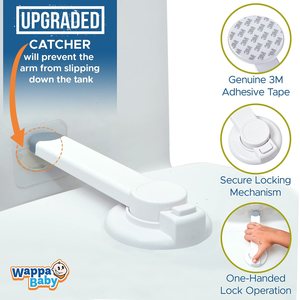 Wappa Baby Toilet Lid Lock Child Proof White 1 Pack No Tools Fits Most Toilets