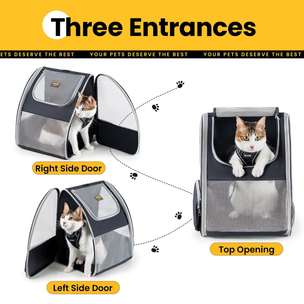 Conlun Cat Backpack Carrier Up to 15lbs Foldable 3 Mesh Travel Hiking