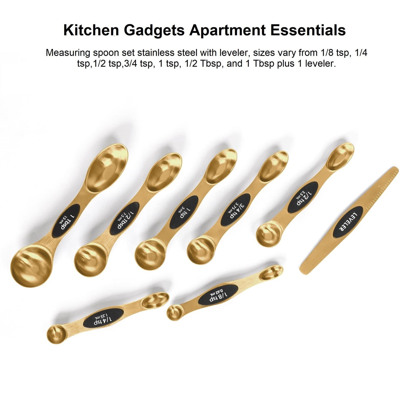 Magnetic Measuring Spoons Set Stainless Steel with Leveler Stackable