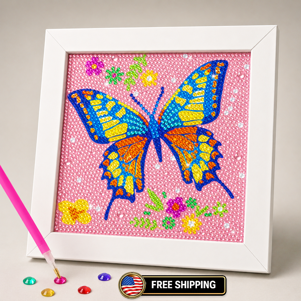 Diamond Art Kit for Kids Crafts Painting Set w Frame Gems DIY Kit for Girls 8-12
