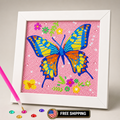 Diamond Art Kit for Kids Crafts Painting Set w Frame Gems DIY Kit for Girls 8-12