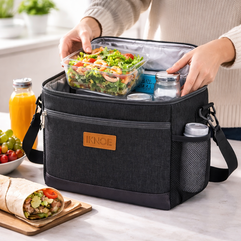 iknoe Insulated Lunch Bag Leakproof Cooler Foldable Work Travel Picnic