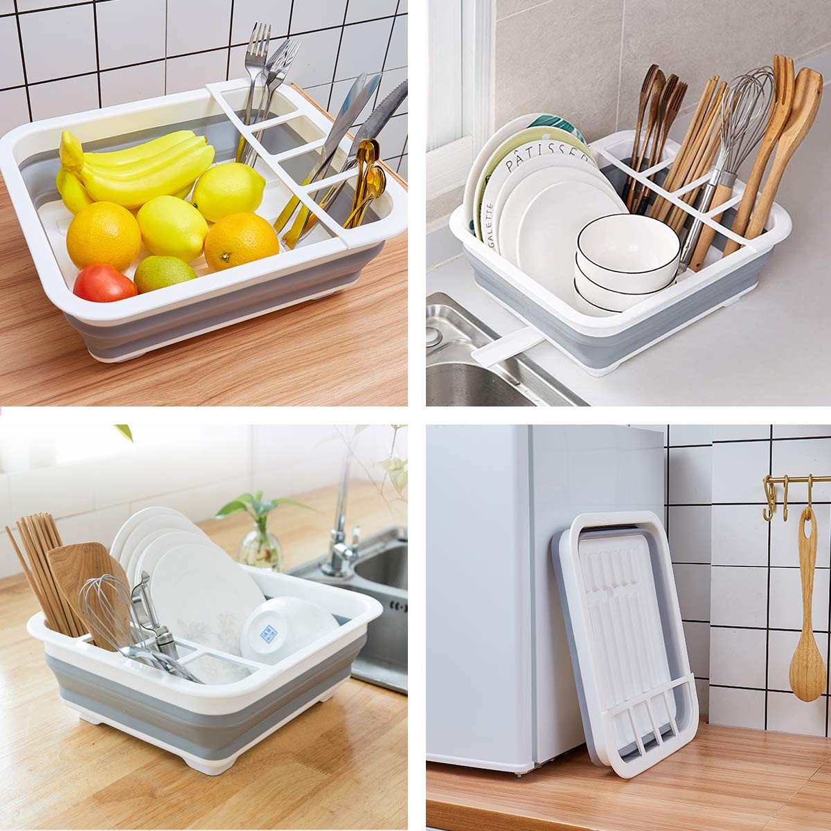Collapsible Dish Drying Rack Portable Dinnerware Drainer Organizer - Kitchen RV