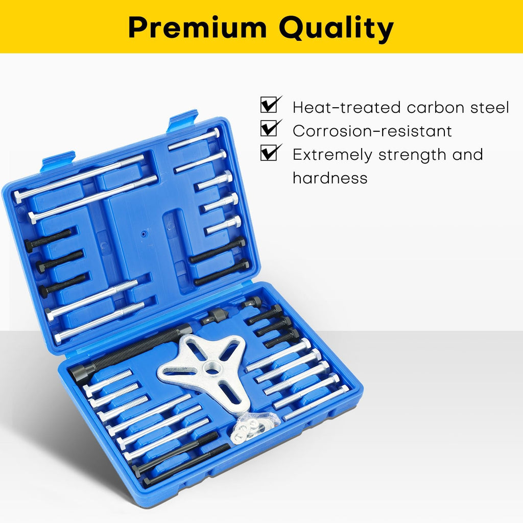 Harmonic Balancer Puller Tool Set 46PCS Steering Wheel Crankshaft Pulley Kit