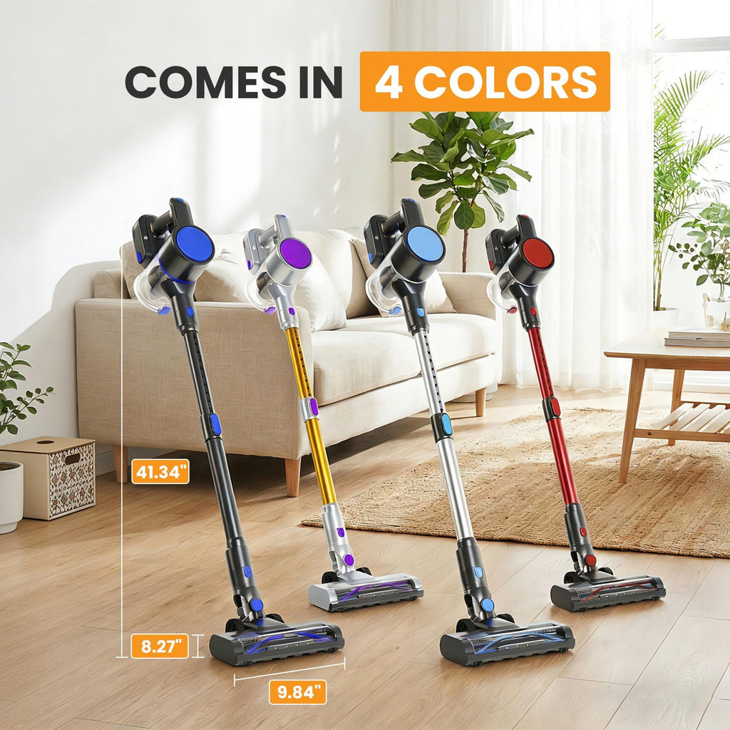NEWBULIG Cordless Stick Vacuum LED Display Self-Standing Pet Hair Cleaner