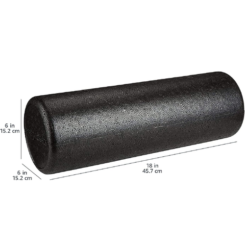 18" High Density Foam Roller Deep Tissue Massage Exercise Recovery Black