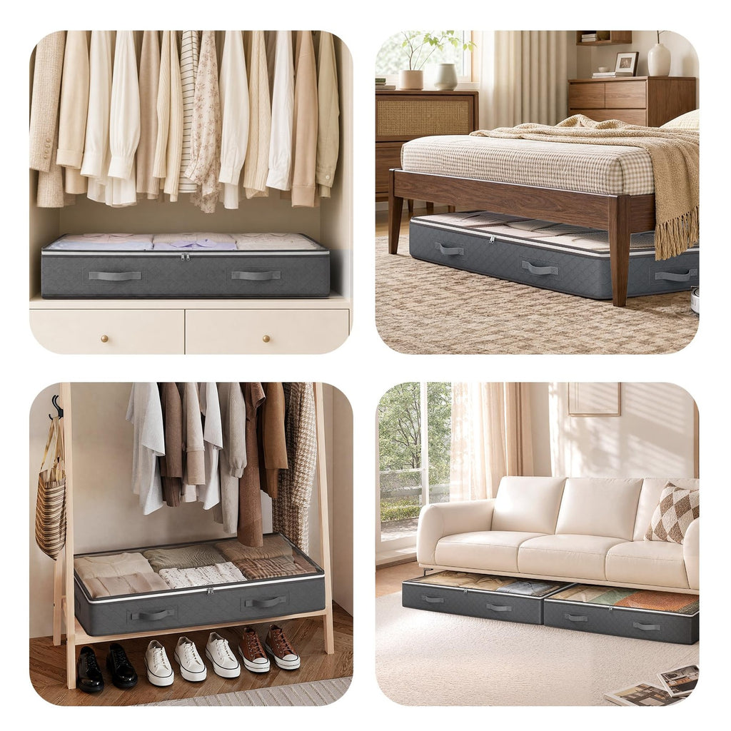 90L Under Bed Storage Containers, Closet Organizers and Storage Bins, Foldable
