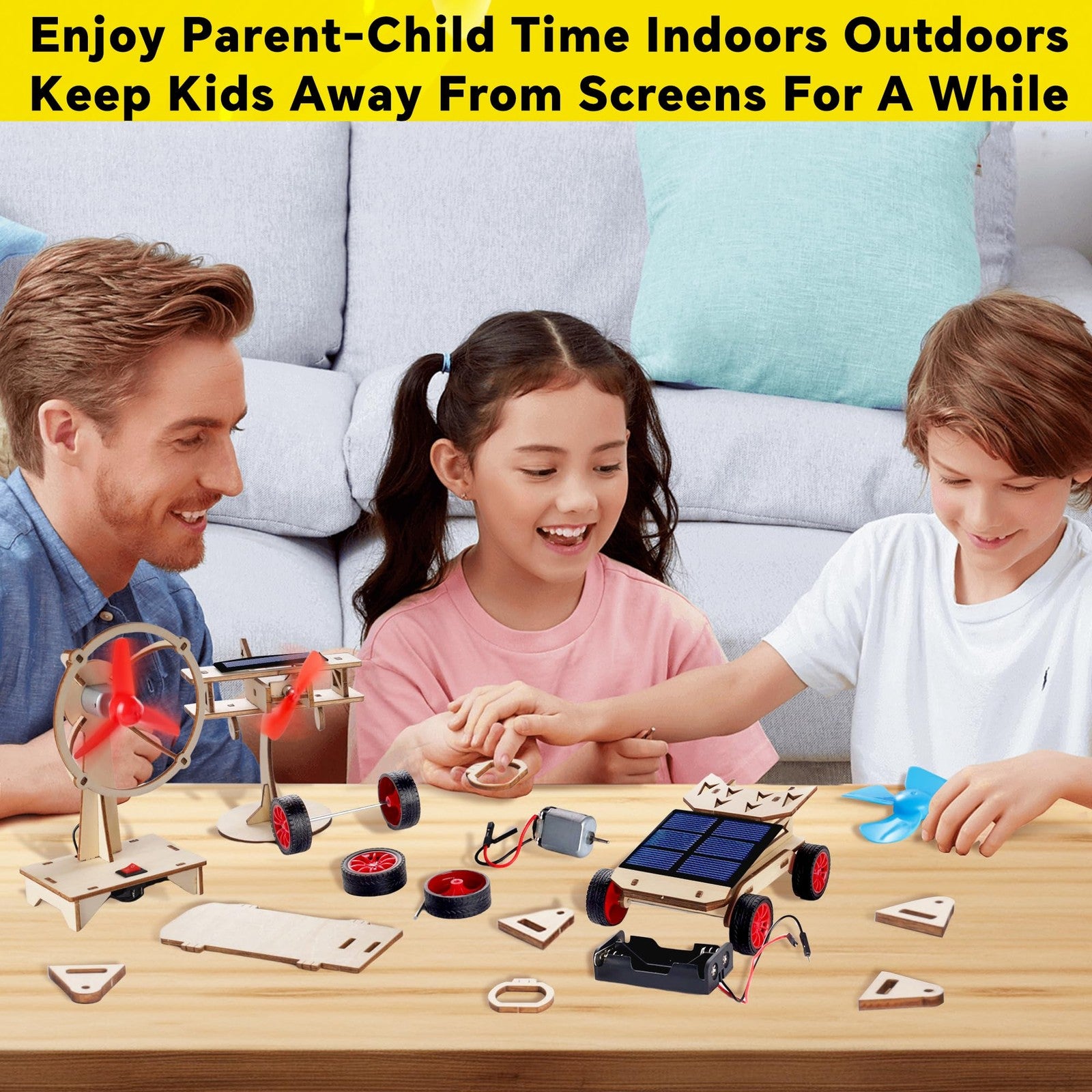 STEM Solar Car Kit Kids Science Experiment Building Toy Ages 8-12