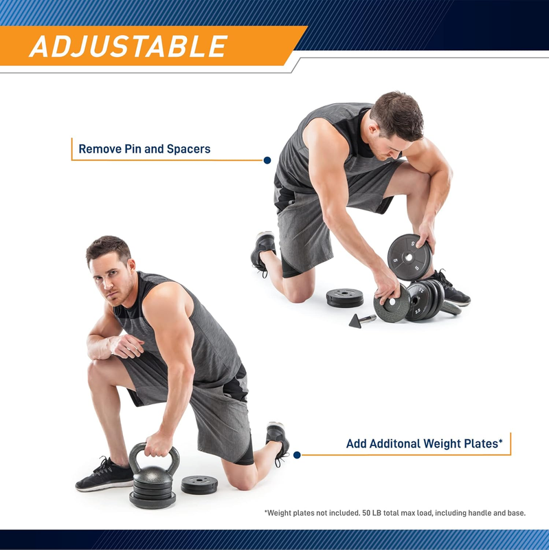 Apex Adjustable Kettlebell 20–50 lb Cast Iron Strength Training Home Gym
