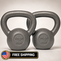Yes4All Cast Iron Kettlebell Set of 2 15 lb Each 30 lb Total Strength Training