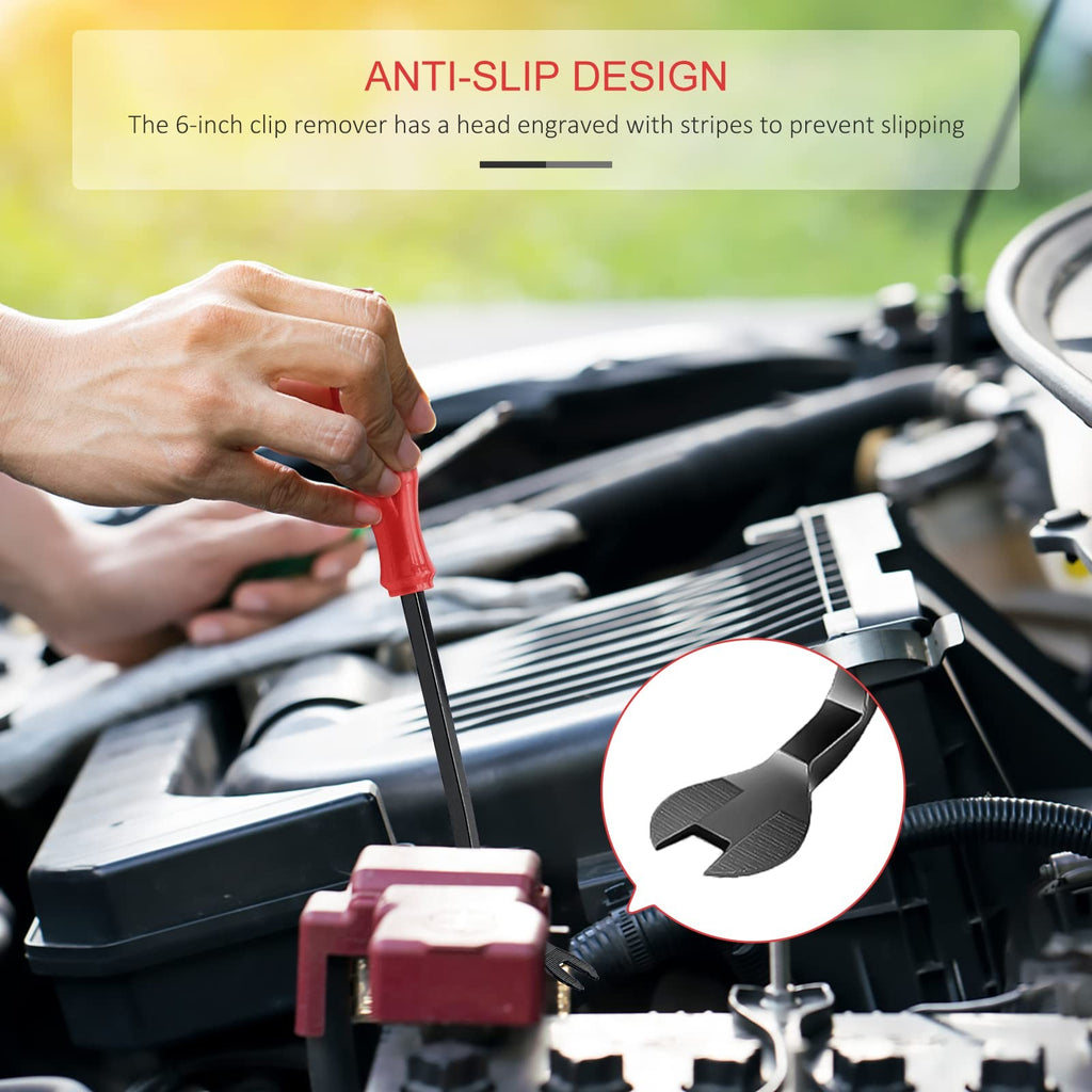 Wuiil 5PCS Nylon Trim Removal Tool Kit No-Scratch Pry Set Car Panel Red