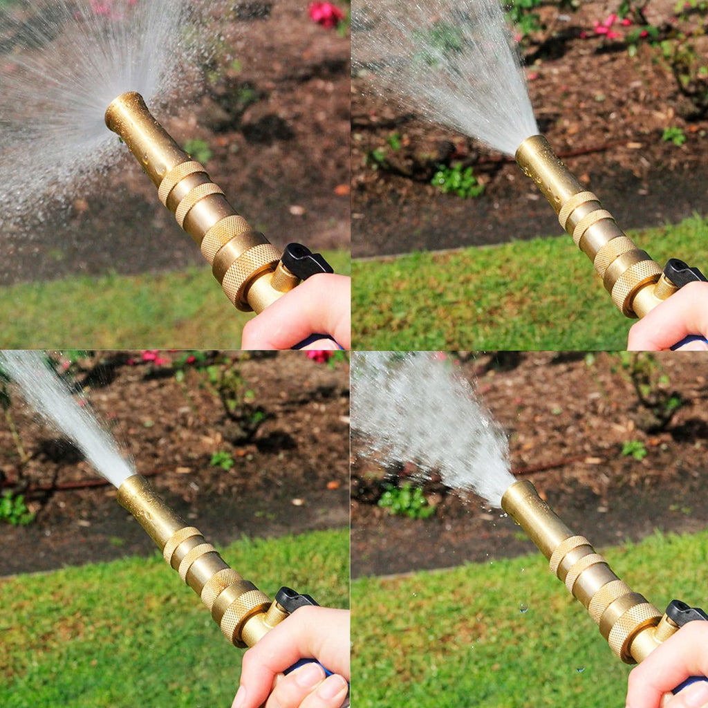 2 Pack 4" Brass Adjustable Garden Hose Nozzles w/10 Rubber Washers 3/4"
