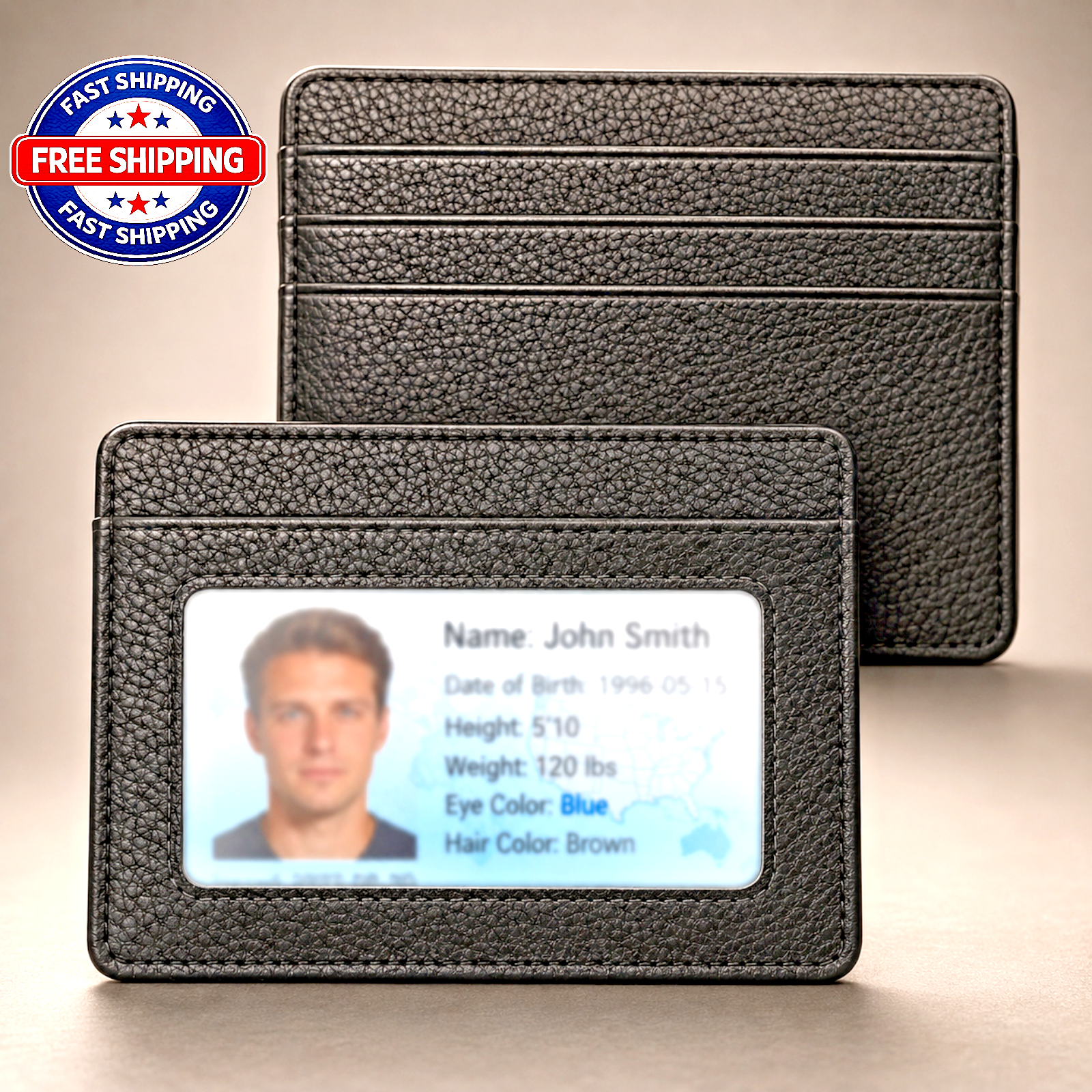 FINTIE RFID Blocking Slim Front Pocket Wallet Card Holder ID Window Black