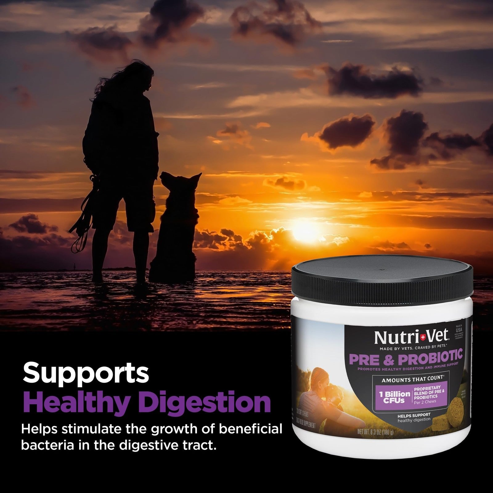Dog Probiotic Soft Chews with Prebiotics – Digestive & Gut Support 120 Count