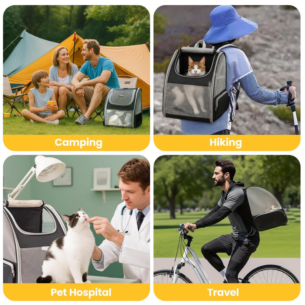 Conlun Cat Backpack Carrier Up to 15lbs Foldable 3 Mesh Travel Hiking