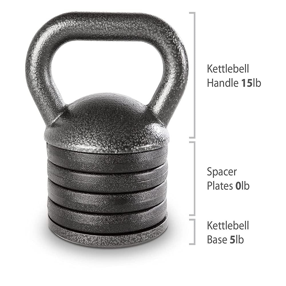 Apex Adjustable Kettlebell 20–50 lb Cast Iron Strength Training Home Gym