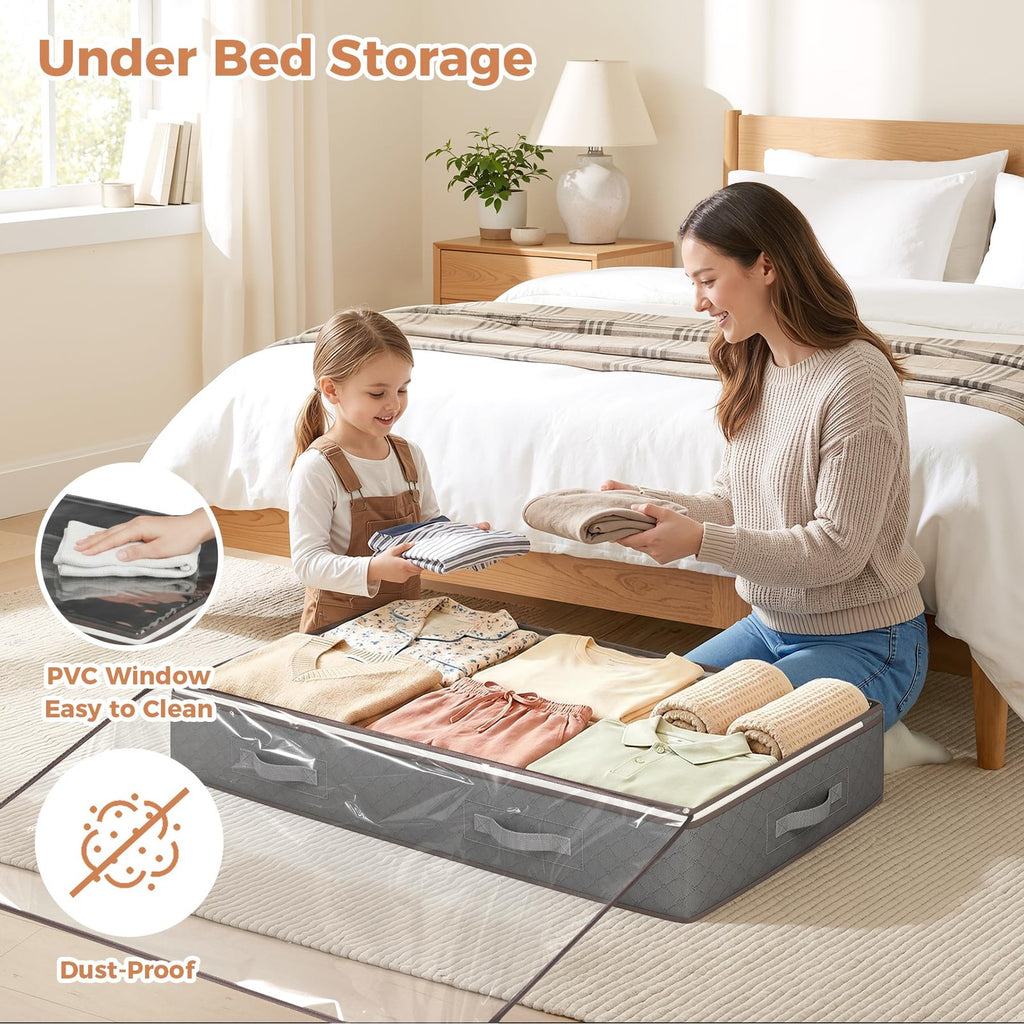 90L Under Bed Storage Containers, Closet Organizers and Storage Bins, Foldable
