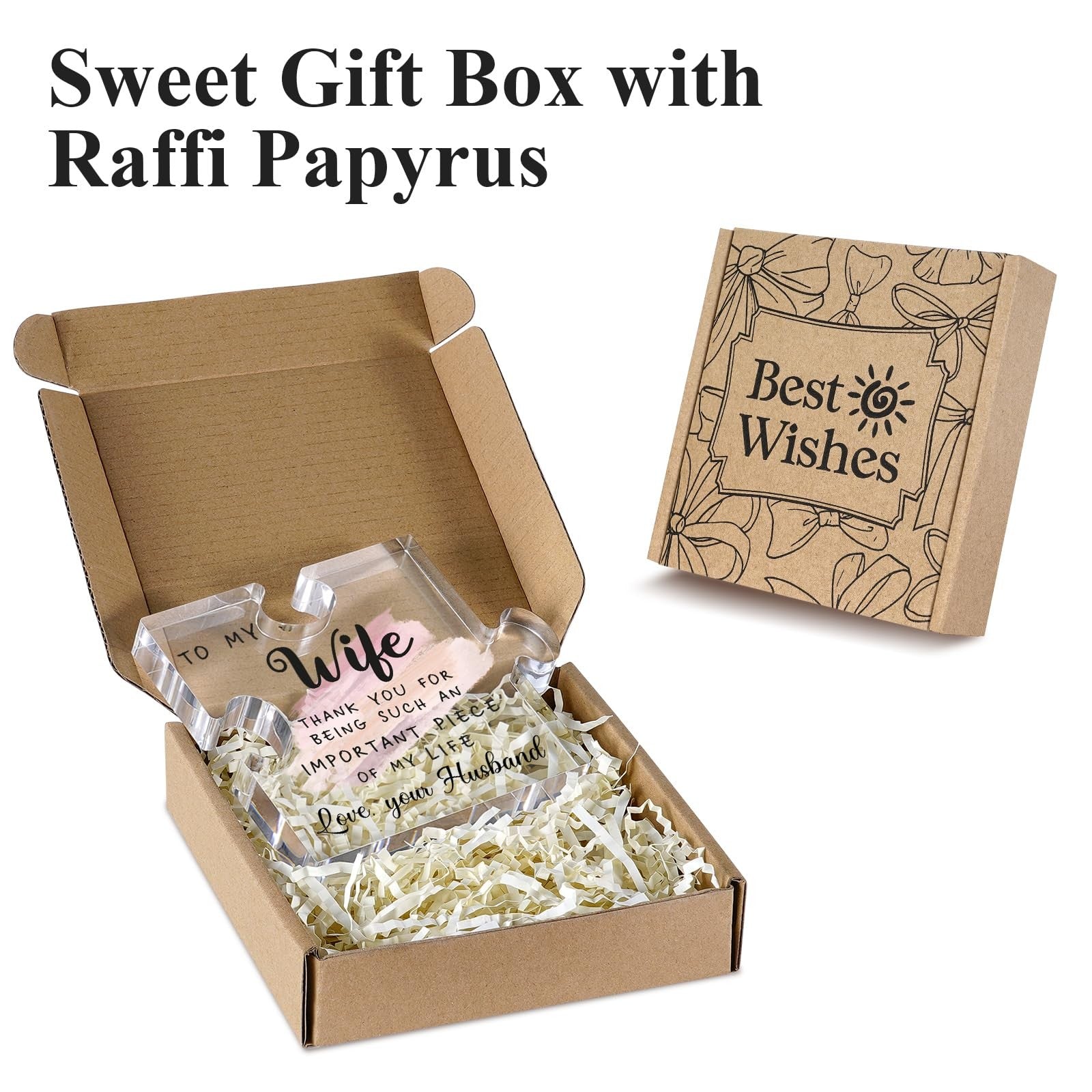 LukieJac Acrylic Puzzle Plaque Gift for Wife Romantic Keepsake Desk Home Decor
