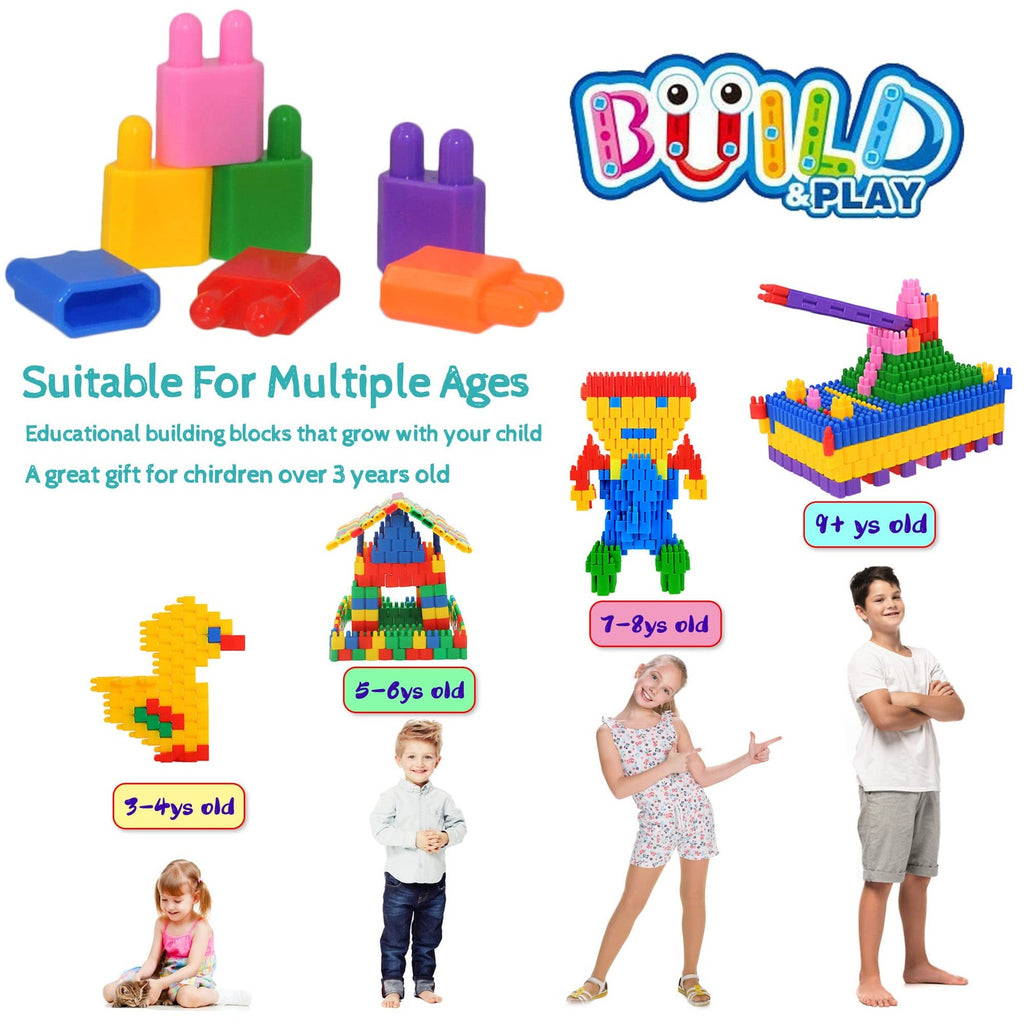 FUBAODA 600pcs Building Blocks Set Kids STEM Construction Toy Preschool Learning