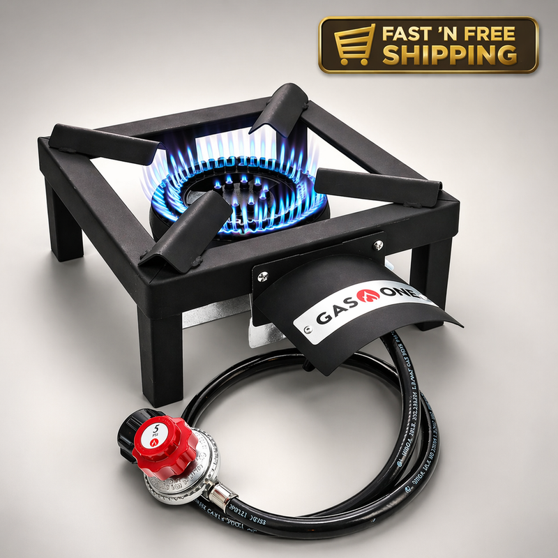 Propane Burner High Pressure Outdoor Stove Heat Shield Cooking Camping Tailgatin