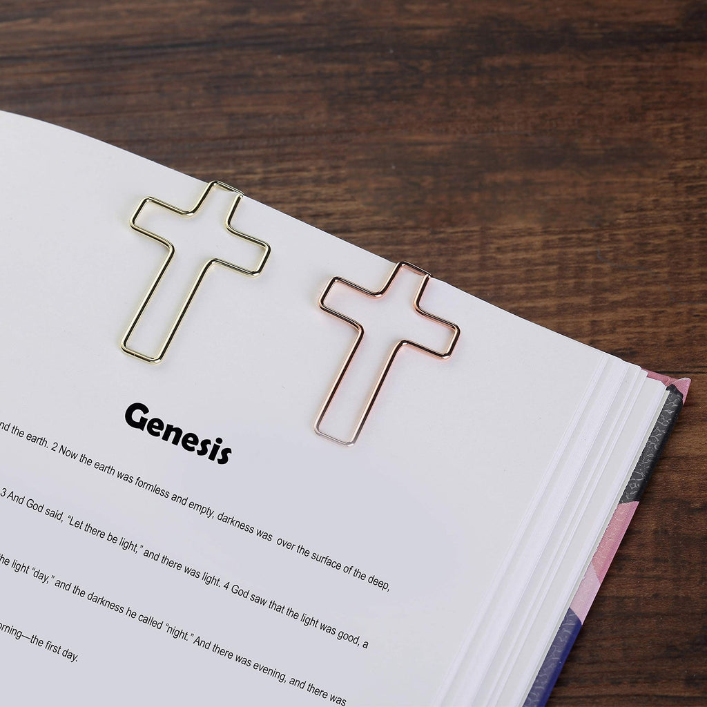 Mr Pen- Cross Paper Clips Gold Rose Stainless Christian Bookmark Office Home Use