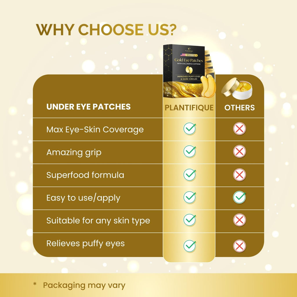 24K Gold Eye Patches Hydrating Collagen Masks Dark Circles Puffiness Skincare