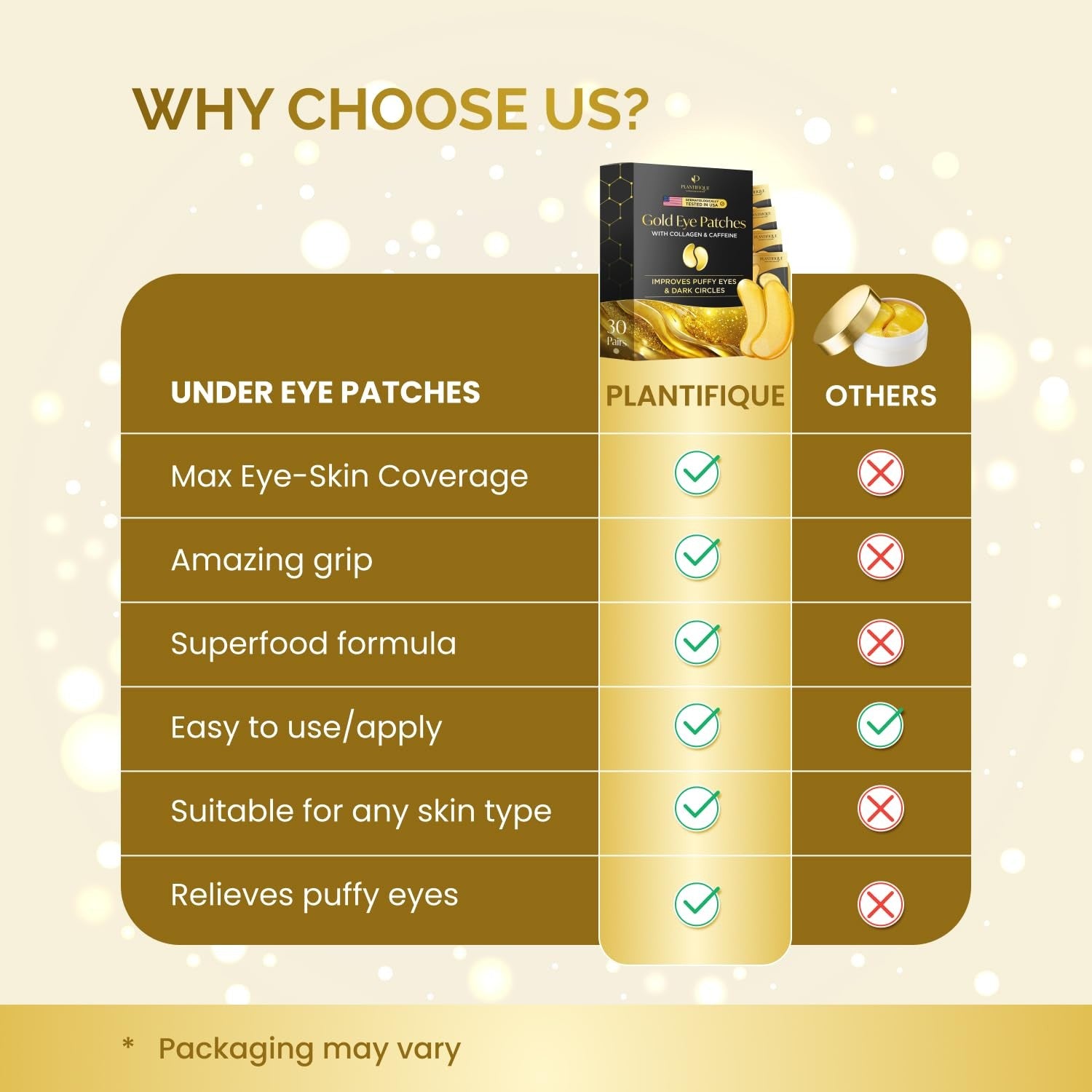 24K Gold Eye Patches Hydrating Collagen Masks Dark Circles Puffiness Skincare