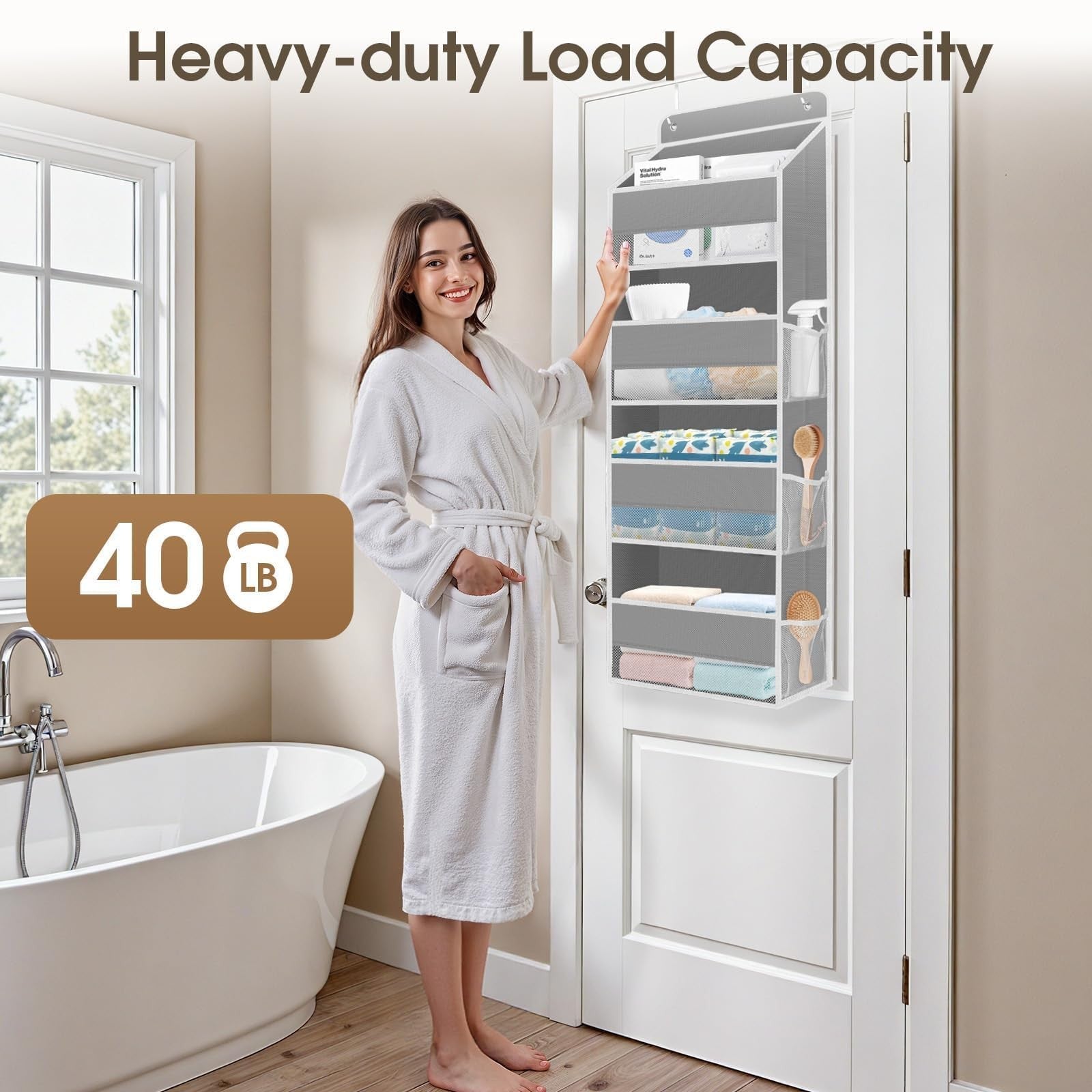 1 Pack Over The Door Organizer, Hanging Storage Organizer with Clear Window.