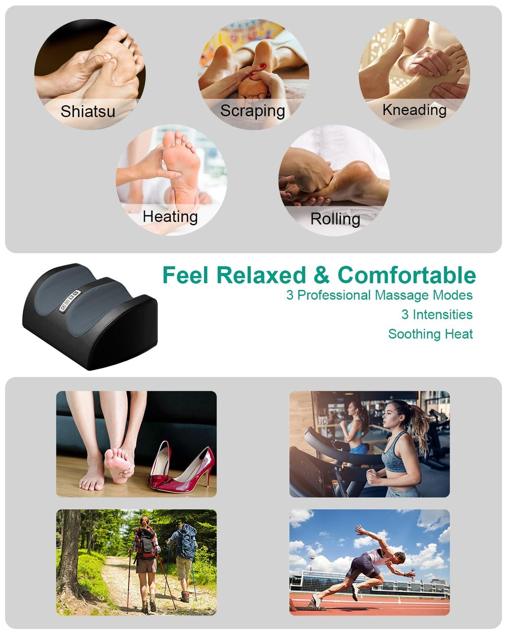 Shiatsu Foot Massager with Heat Foot and Calf Roller Massage Machine