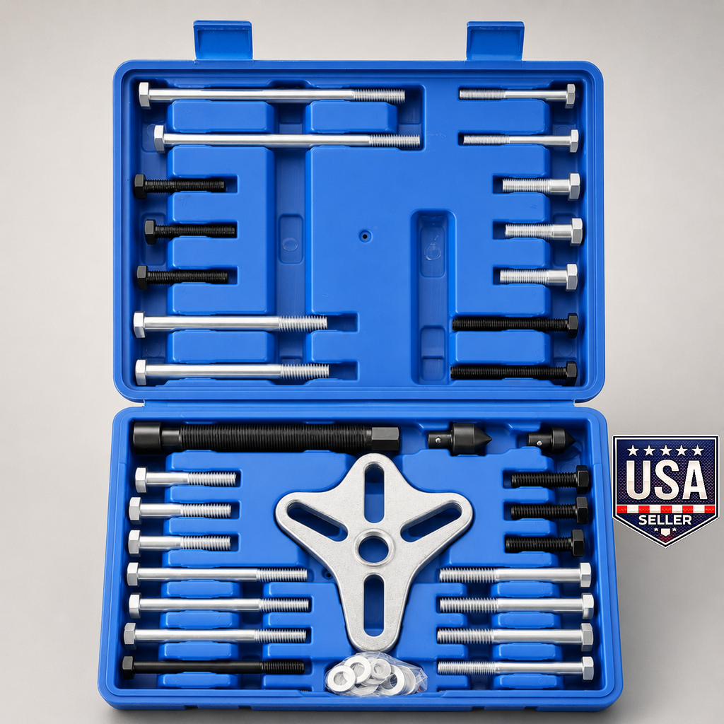 Harmonic Balancer Puller Tool Set 46PCS Steering Wheel Crankshaft Pulley Kit